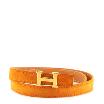 Hermes Constance Reversible Belt Doblis Suede and Leather Thin
