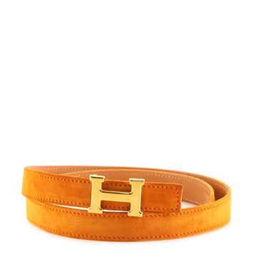 Hermes Constance Reversible Belt Doblis Suede and Leather Thin