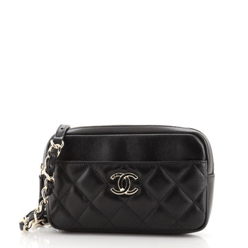Chanel CC Front Pocket Chain Waist Bag Quilted Lambskin