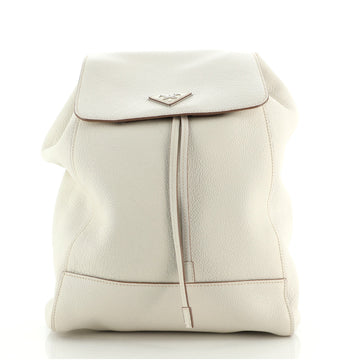 Prada Drawstring Flap Backpack Vitello Daino Large