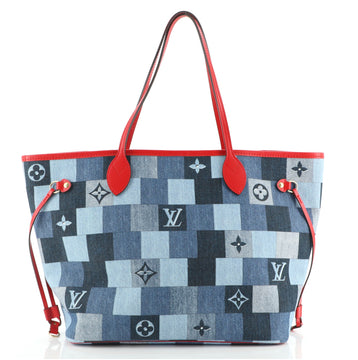 Louis Vuitton Neverfull Tote Damier and Monogram Patchwork Denim MM