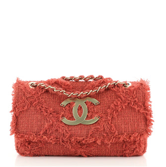 Chanel Nature Flap Bag Quilted Tweed Medium