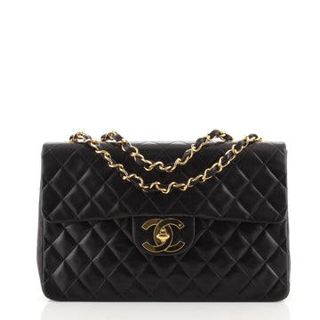 Chanel Vintage Classic Single Flap Bag Quilted Lambskin Maxi