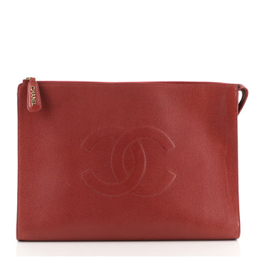 Chanel Vintage Timeless CC Pouch Caviar Large