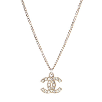 Chanel CC Pendant Necklace Crystal Embellished Metal