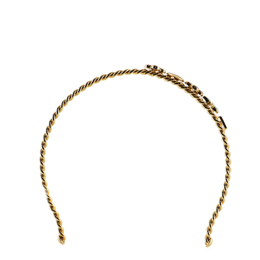 Louis Vuitton Sweet Monogram Headband Metal with Resin Gold 78467310