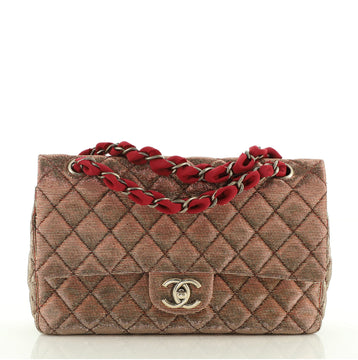 Chanel Classic Double Flap Bag Quilted Iridescent Fabric Medium