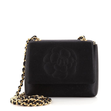 Chanel Vintage Camellia Flap Bag Satin
