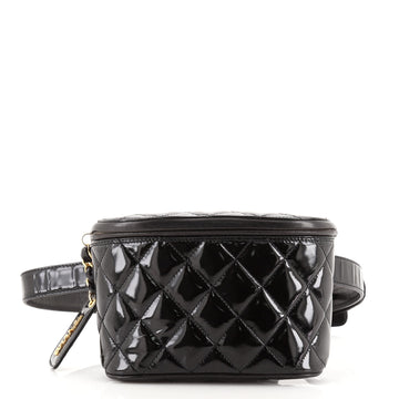 Chanel Vintage Zip Belt Bag Quilted Patent Small