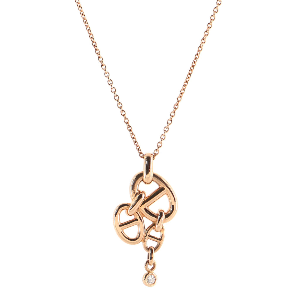 Hermès Chaîne d'Ancre Contour diamonds and gold necklace