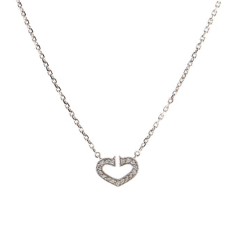 Cartier C Heart de Cartier Pendant Necklace 18K White Gold with Diamond