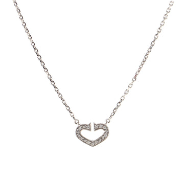 Cartier C Heart de Cartier Pendant Necklace 18K White Gold with Diamond