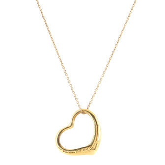 Tiffany & Co. Elsa Peretti Open Heart Pendant Necklace 18K Yellow Gold 22mm