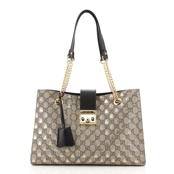 Gucci Padlock Chain Tote Printed GG Coated Canvas Medium