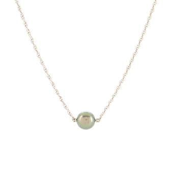 Mikimoto Black South Sea Single Cultured Pearl Pendant Necklace 18K White Gold