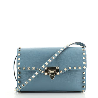 Valentino Rockstud Flip Lock Flap Bag Leather Medium