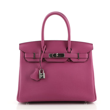 Hermes Birkin Handbag Pink Togo with Palladium Hardware 30