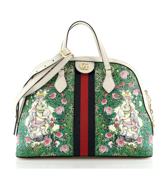 Gucci Ophidia Dome Top Handle Bag Limited Edition Printed Coated Canvas Medium