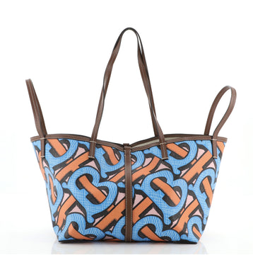Burberry Beach Tote Monogram E-Canvas Mini