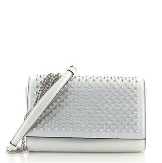 Christian Louboutin Paloma Clutch Spiked Holographic Leather