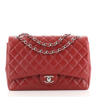 Chanel Classic Double Flap Bag Quilted Caviar Maxi