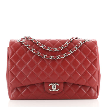 Chanel Classic Double Flap Bag Quilted Caviar Maxi