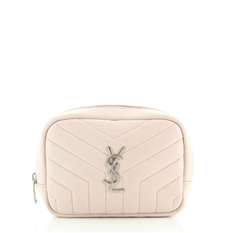 Saint Laurent Loulou Cosmetic Case Matelasse Chevron Leather