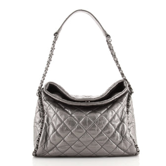 Chanel Chain Me Hobo Quilted Metallic Aged Calfskin Medium