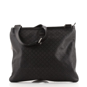 Gucci Zip Top Messenger Bag Diamante Leather Large