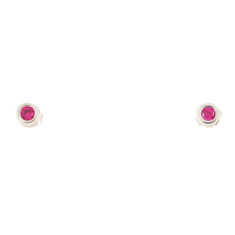 Tiffany & Co. Color By The Yard Stud Earrings Sterling Silver with Pink Sapphire Small