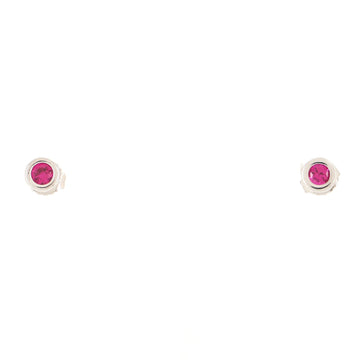 Tiffany & Co. Color By The Yard Stud Earrings Sterling Silver with Pink Sapphire Small