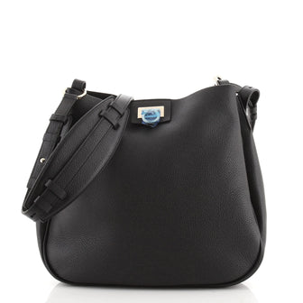 Salvatore Ferragamo Gancini Messenger Hobo Leather