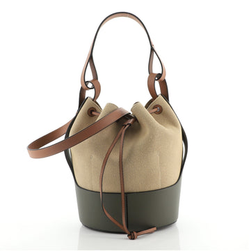 Loewe Balloon Bucket Bag Canvas and Leather Medium
