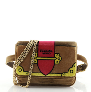 Prada Cahier Belt Bag Printed Velvet Small