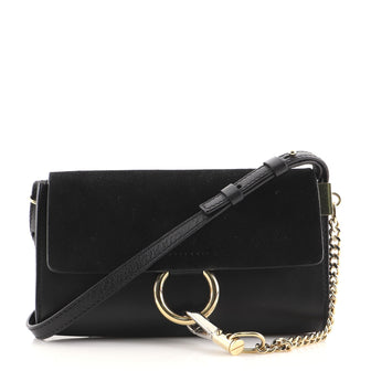 Chloe Faye Shoulder Bag Leather and Suede Mini