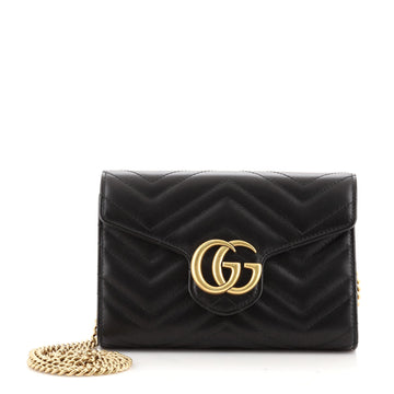 Gucci GG Marmont Chain Wallet Matelasse Leather Mini