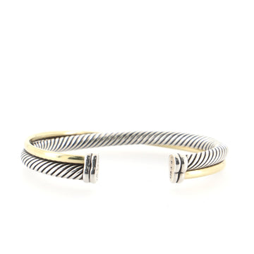 David Yurman Crossover Cuff Bracelet Sterling Silver and 18K Yellow Gold 5mm