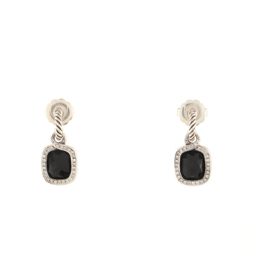 David Yurman Labyrinth Drop Earrings Sterling Silver with Onyx and Diamonds