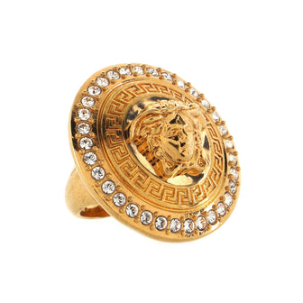 Versace Medusa Tribute Ring Metal with Crystals