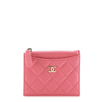 Chanel CC Zip Card Holder Quilted Caviar