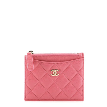 Chanel CC Zip Card Holder Quilted Caviar