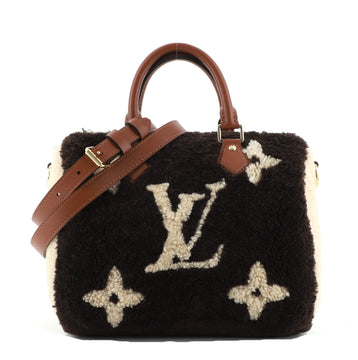 Louis Vuitton Speedy Bandouliere Bag Monogram Giant Teddy Fleece 25