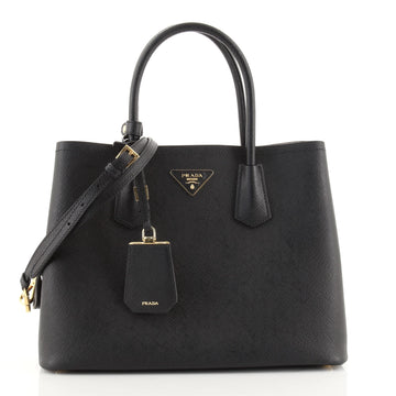 Prada Cuir Double Tote Saffiano Leather Small