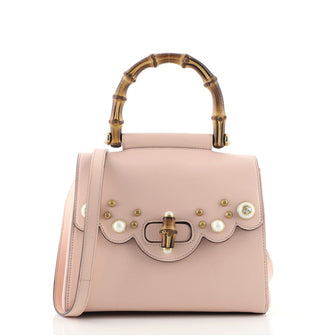 Gucci Pearly Peony Satchel Leather Mini