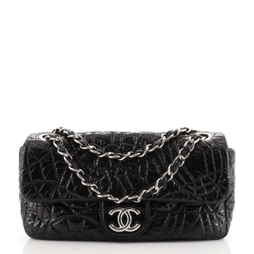 Chanel Graphic Edge Flap Bag Quilted Patent Vinyl Medium