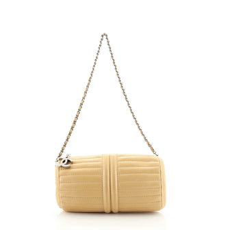 Chanel Vintage Barrel Chain Bag Quilted Leather Small