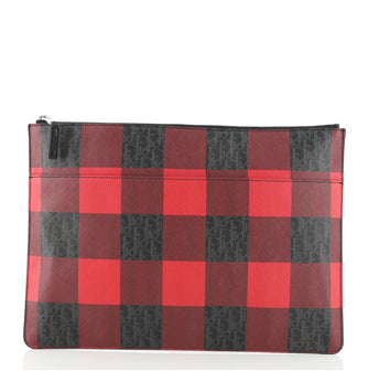 Christian Dior Homme Zip Pouch Printed Diorissimo Coated Canvas Large