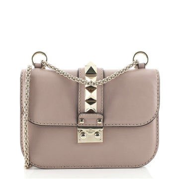 Valentino Glam Lock Shoulder Bag Leather Small