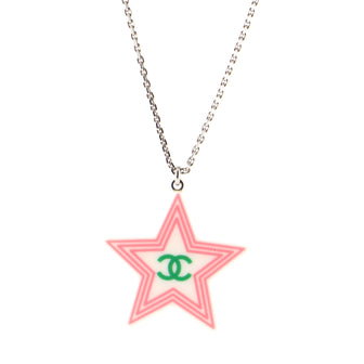 Chanel CC Star Pendant Necklace Metal and Resin