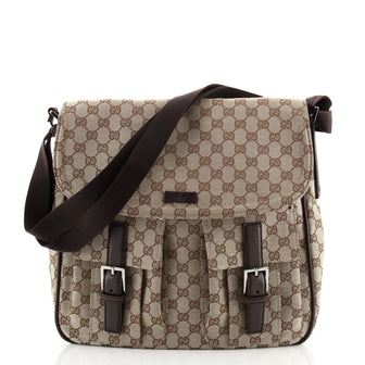 Gucci Double Pocket Flap Messenger GG Canvas Large